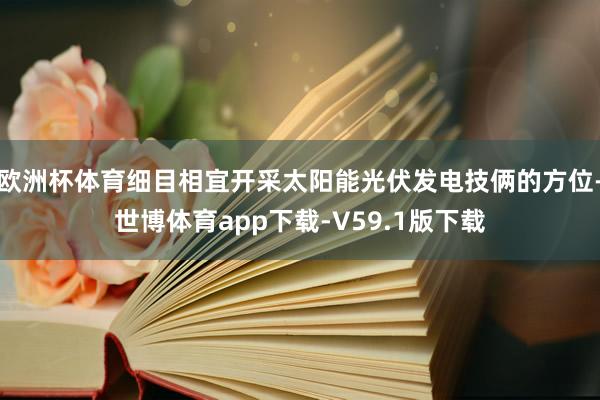 欧洲杯体育细目相宜开采太阳能光伏发电技俩的方位-世博体育app下载-V59.1版下载