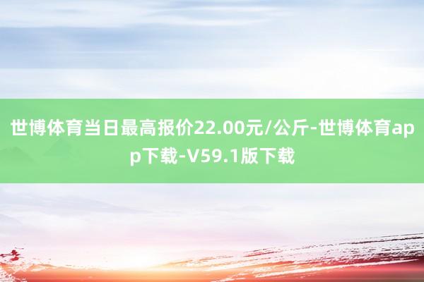 世博体育当日最高报价22.00元/公斤-世博体育app下载-V59.1版下载